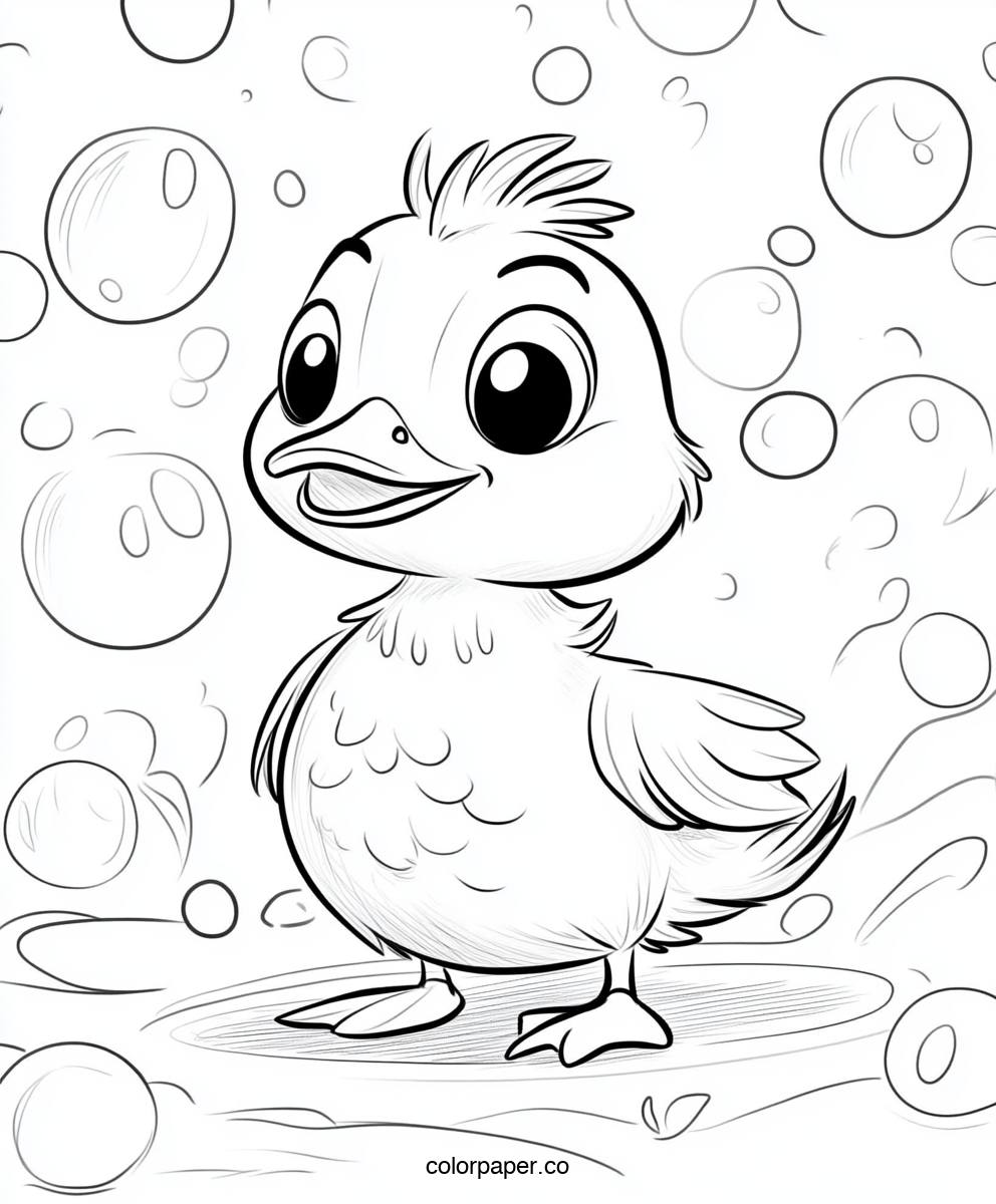 Baby Duckling with Bubbles