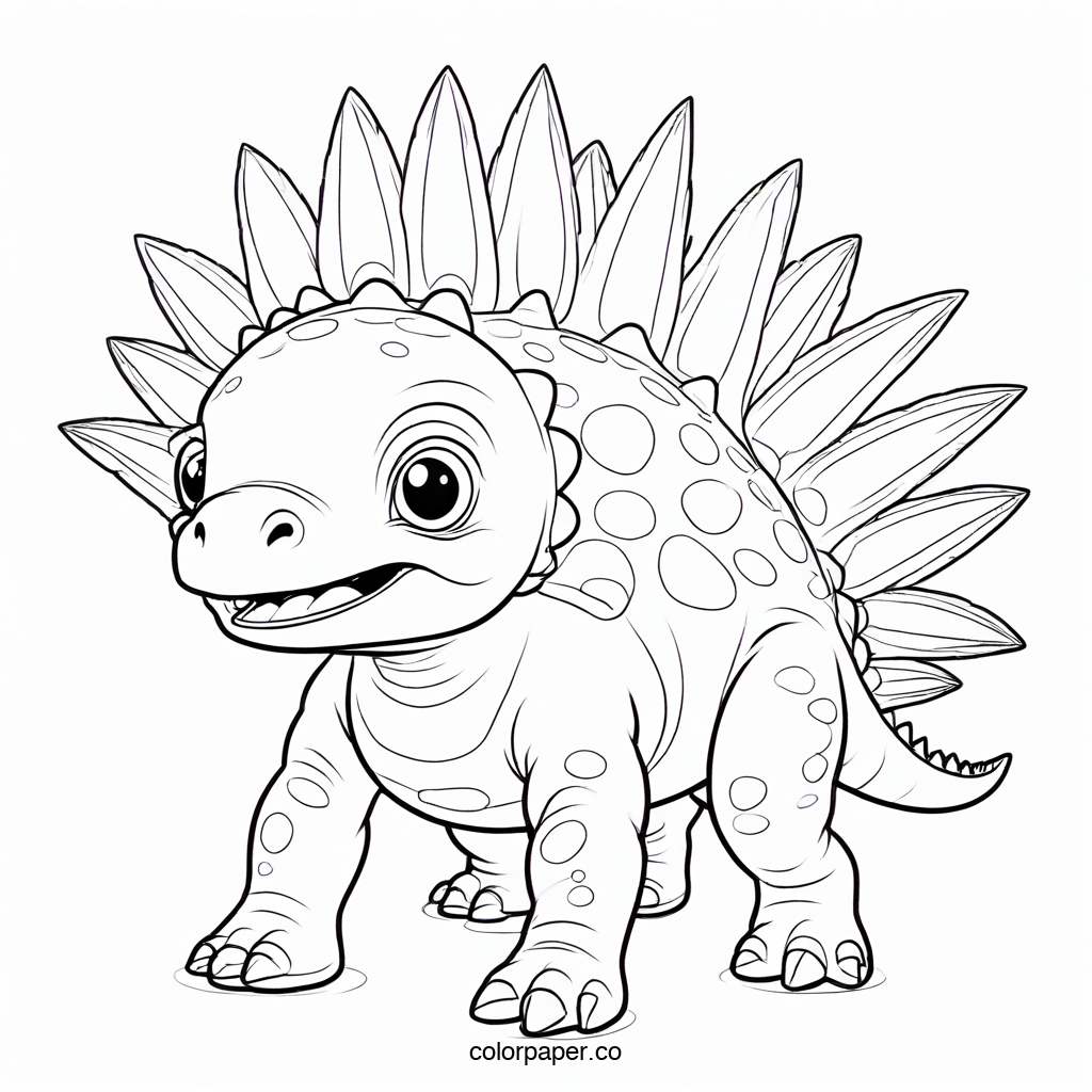 Charming Stegosaurus with Big Eyes