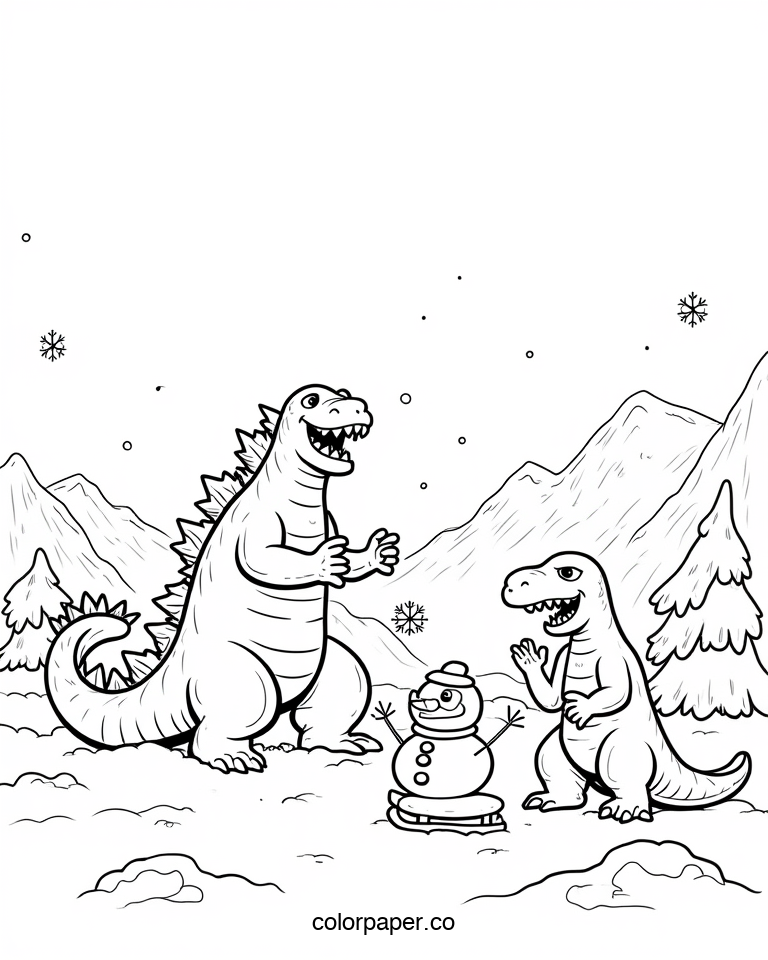 Godzilla and Friends in a Winter Wonderland