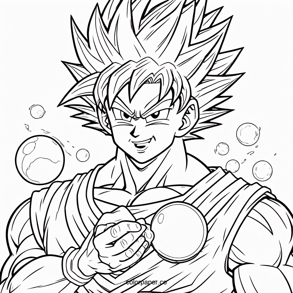 Goku Holding a Dragon Ball