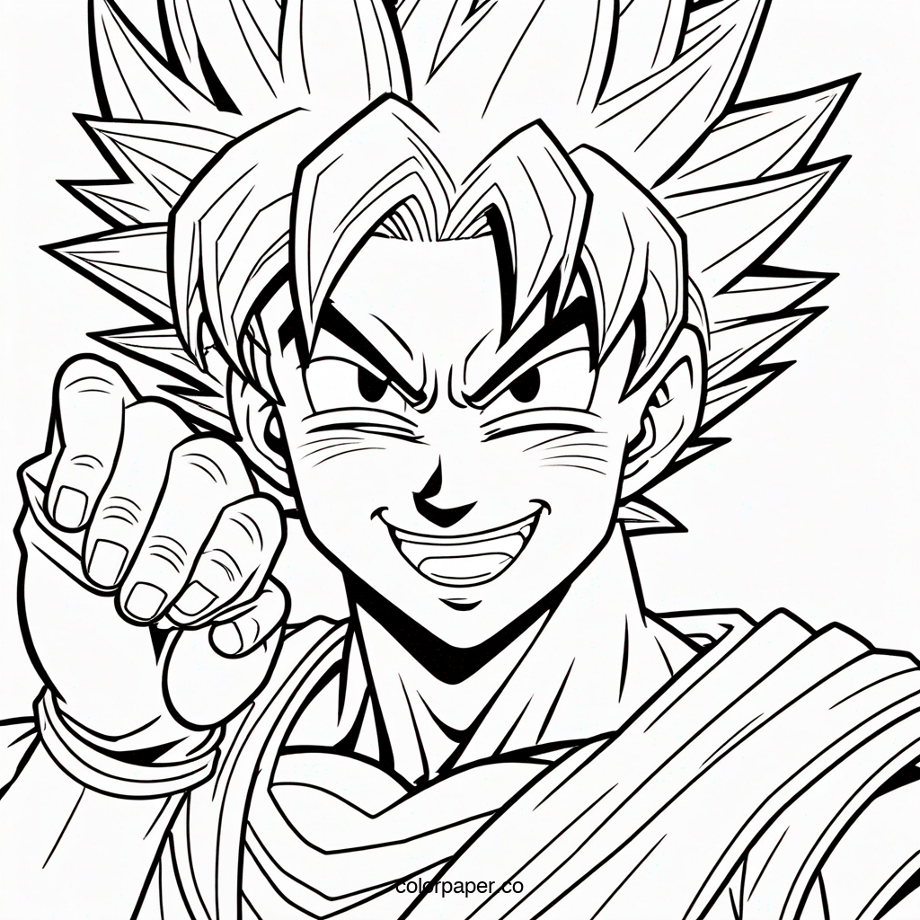 Goku Smiling with Peace Sign