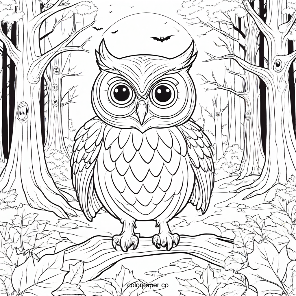 Halloween Owl Spooky Coloring Fun