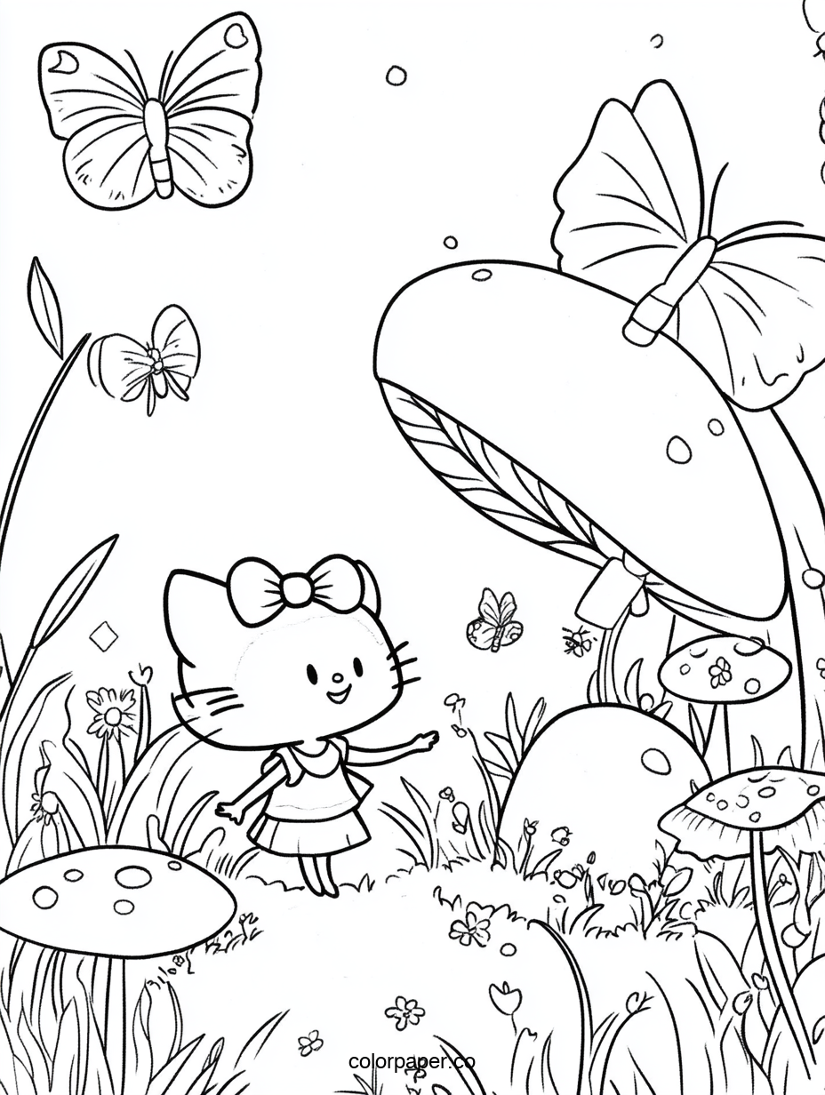 Hello Kitty in a Magical Garden