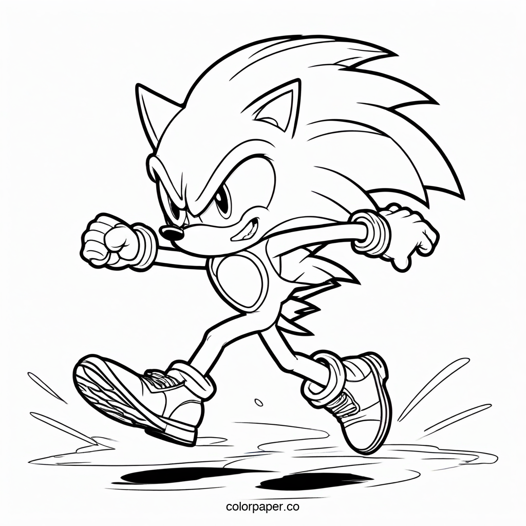 Kawaii Sonic Coloring Page