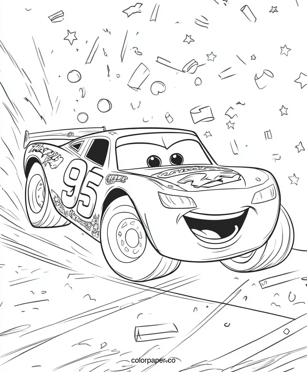 Lightning McQueen in a Victory Pose