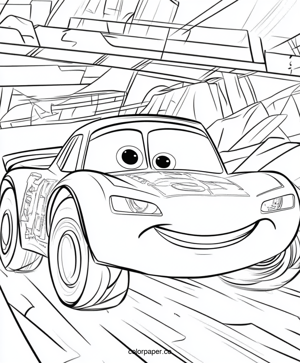 Lightning McQueen with a Big Smile