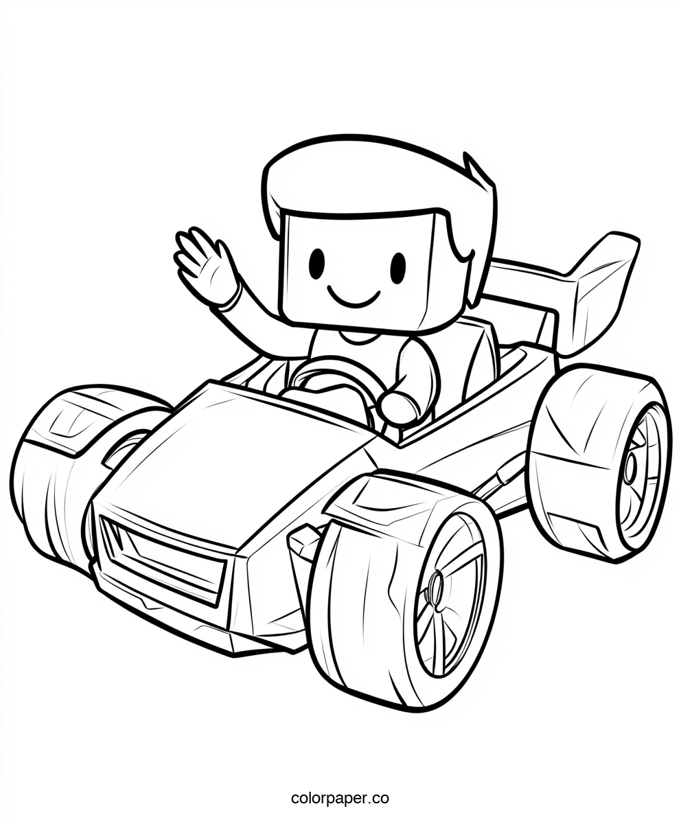 Roblox Character in a Racing Car