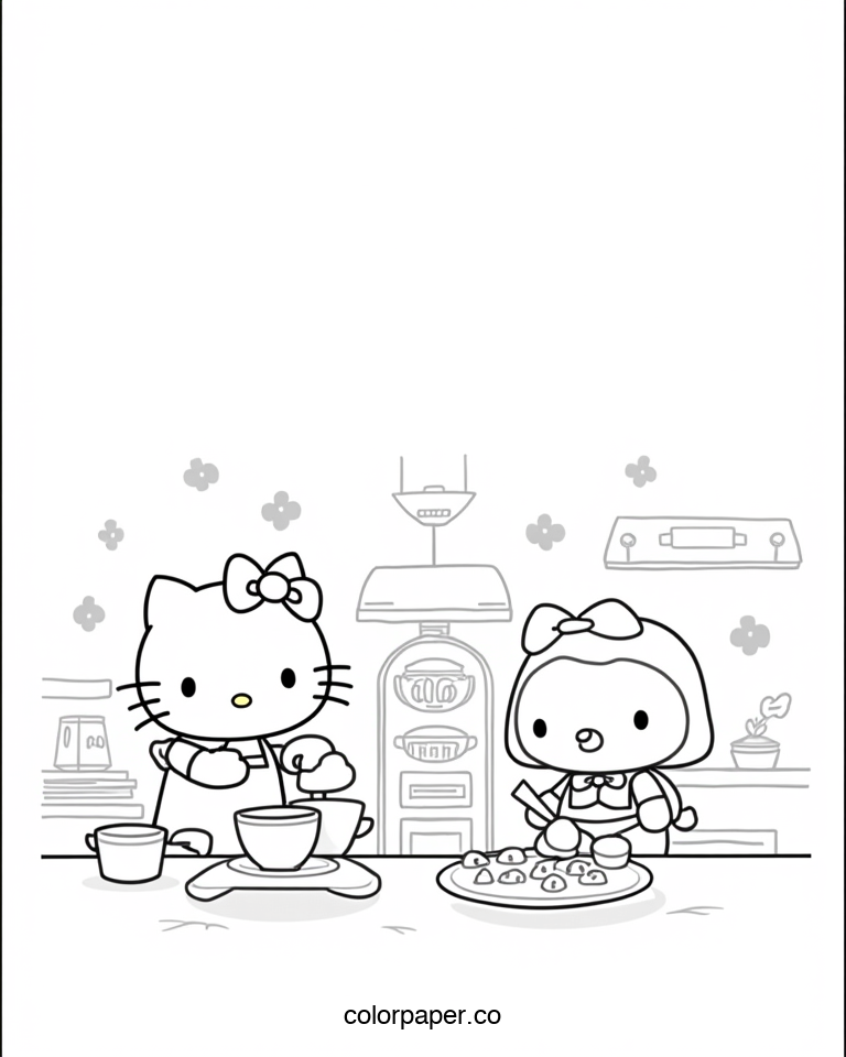 Sanrio Friends Baking in the Kitchen