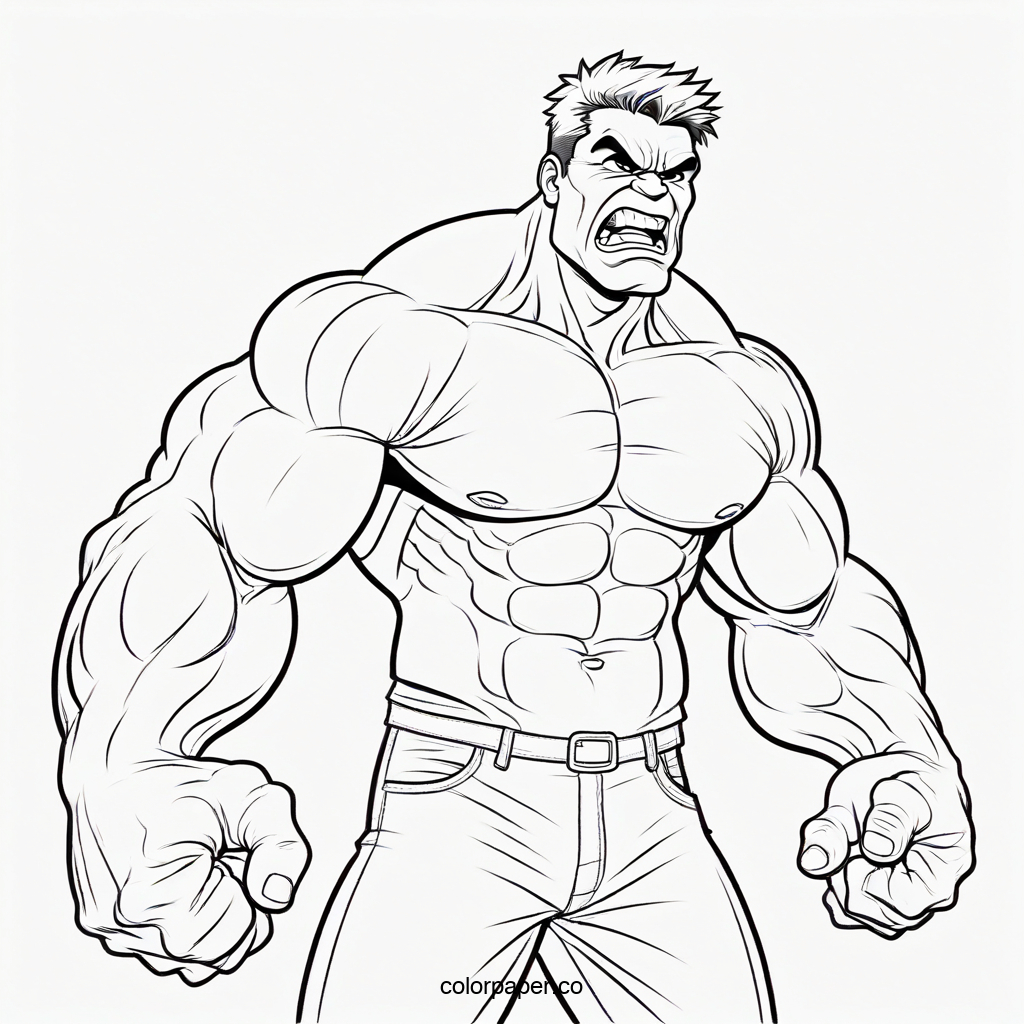 Simple Hulk Coloring Fun