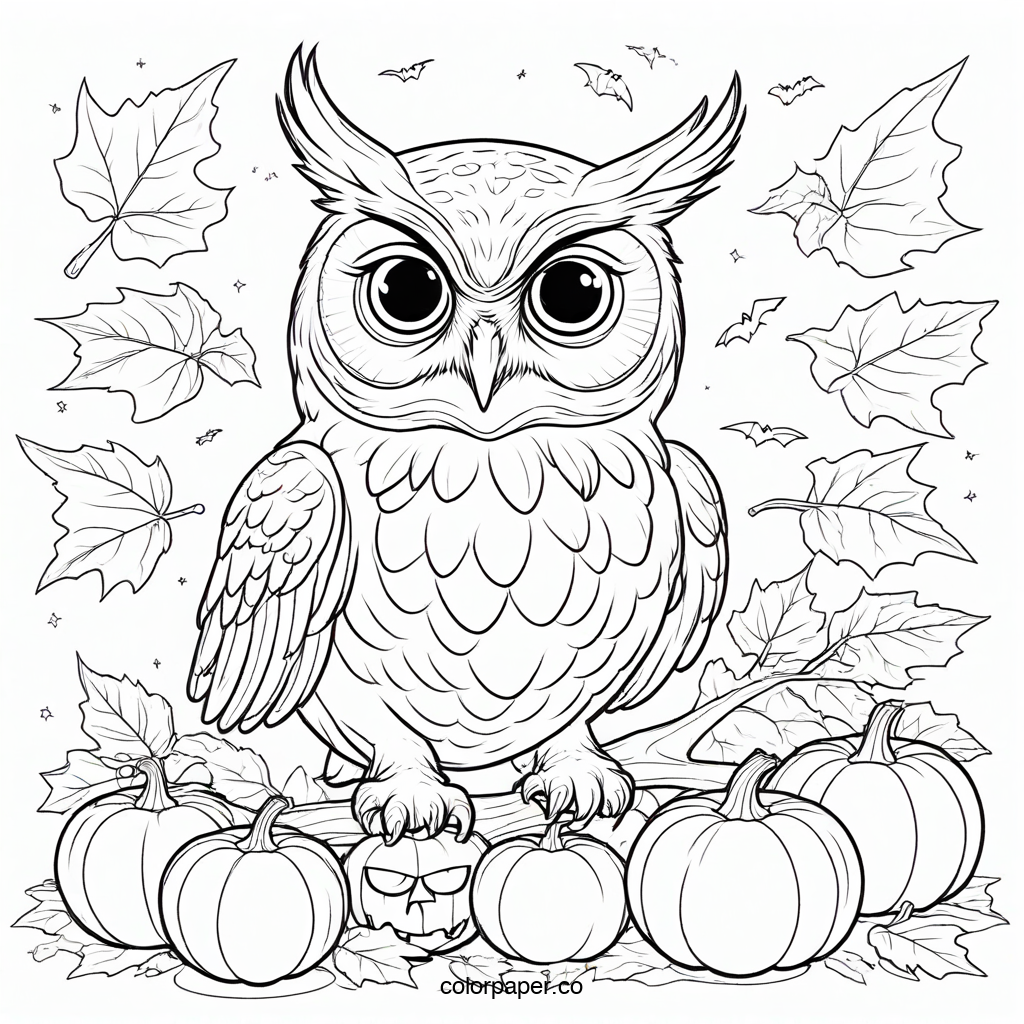 Spooky Halloween Owl Scene