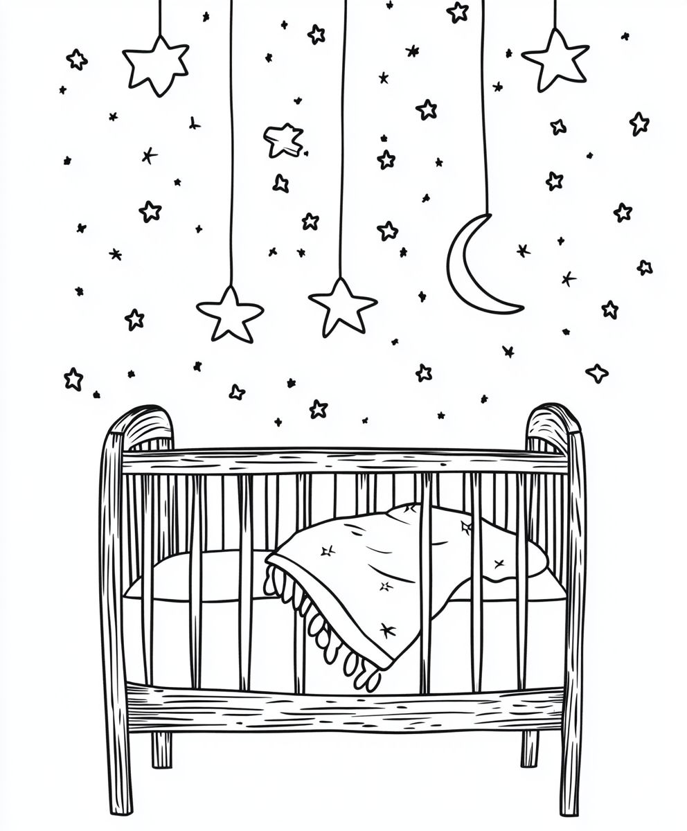 Baby Crib with Stars