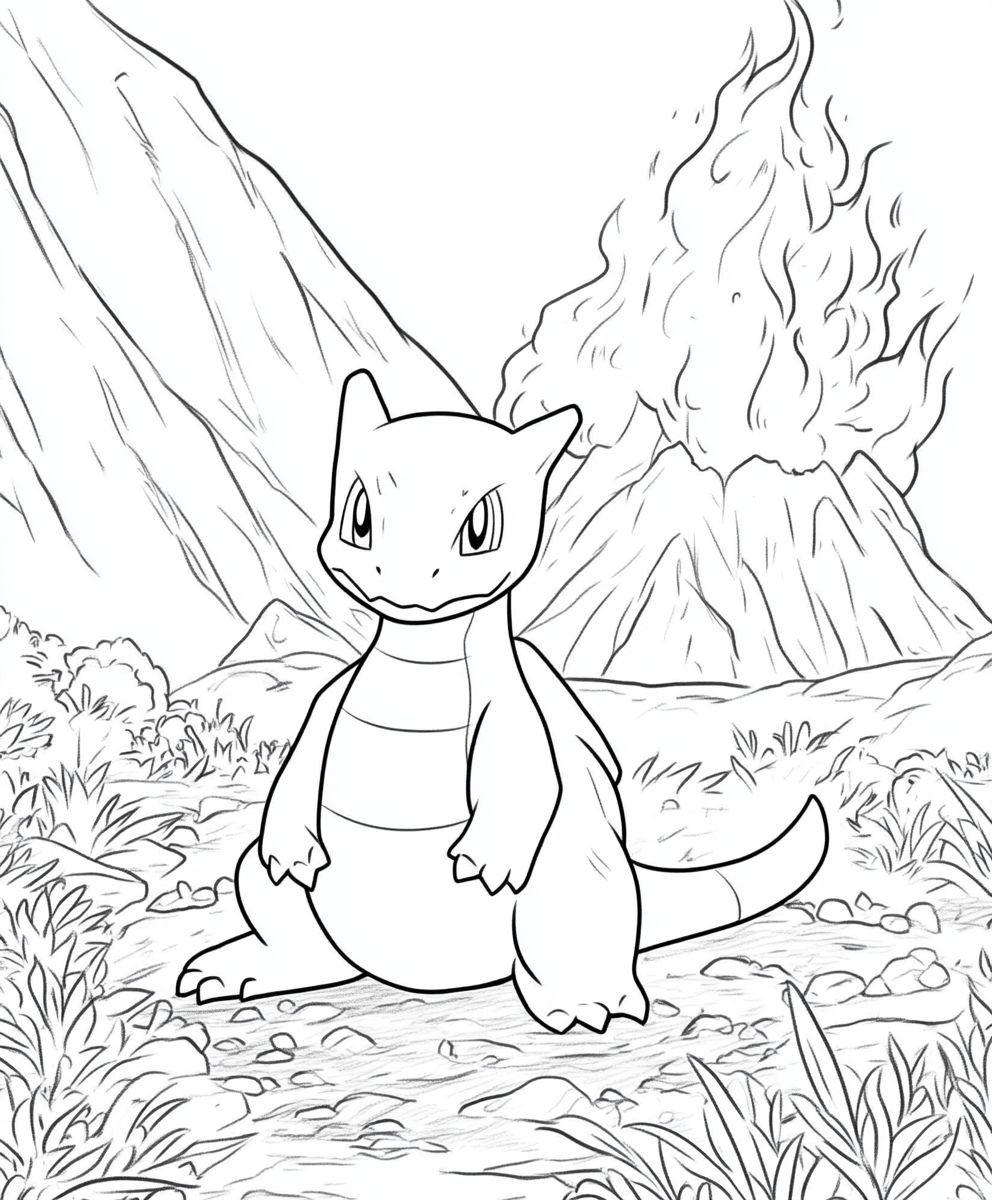 Charizard Sitting by a Volcano