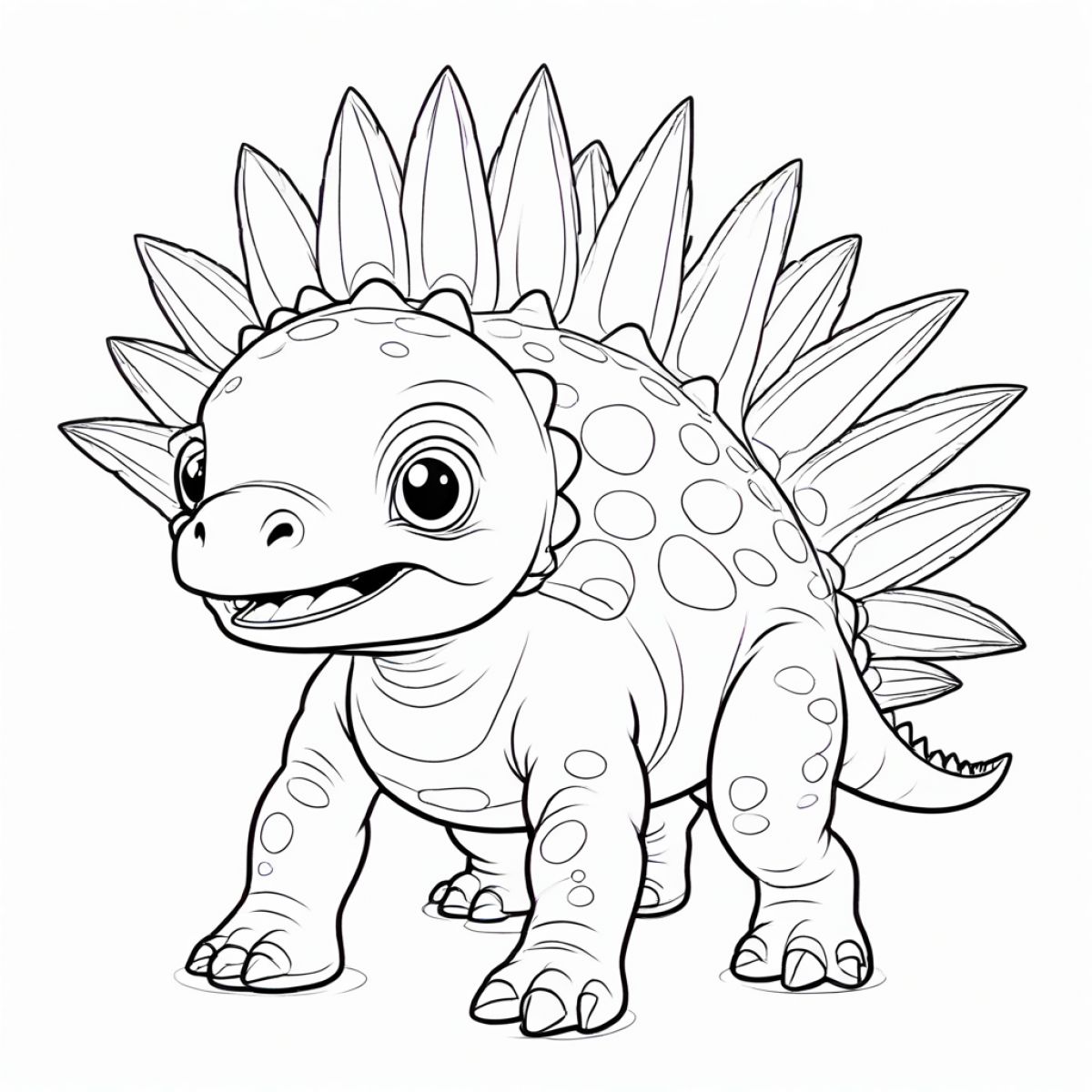 Charming Stegosaurus with Big Eyes