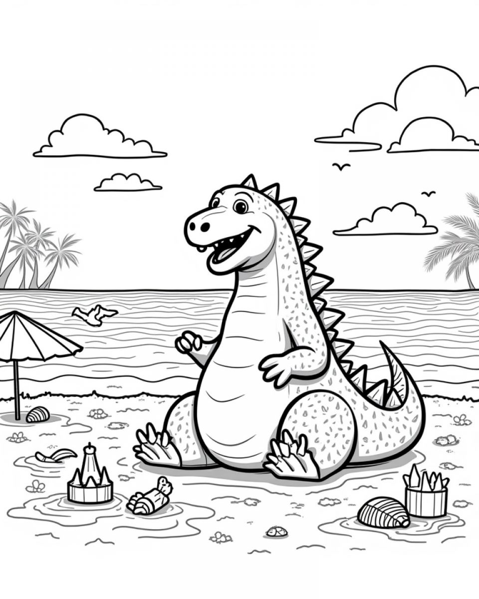 Godzilla and Friends at the Beach