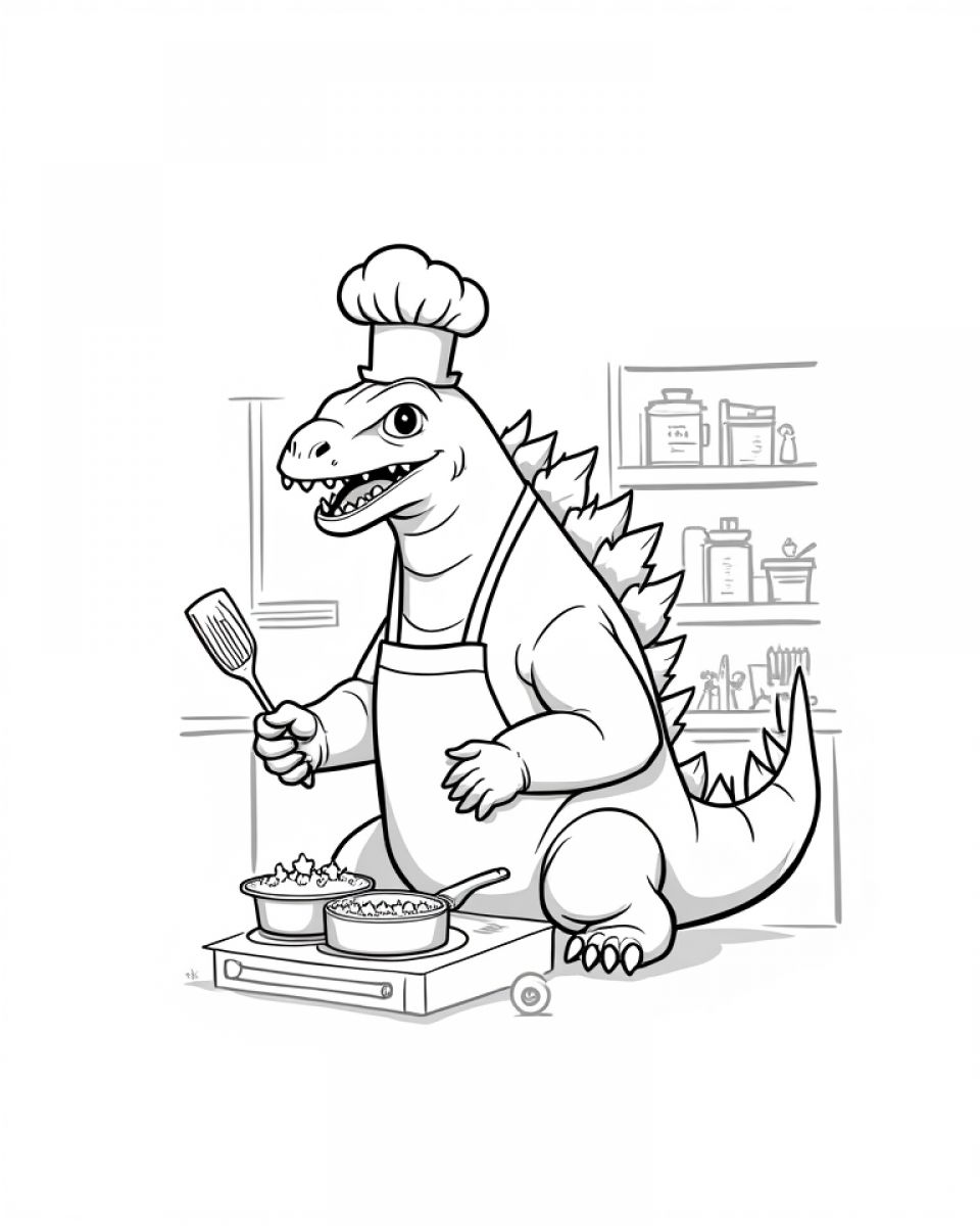 Godzilla as a Chef in the Kitchen