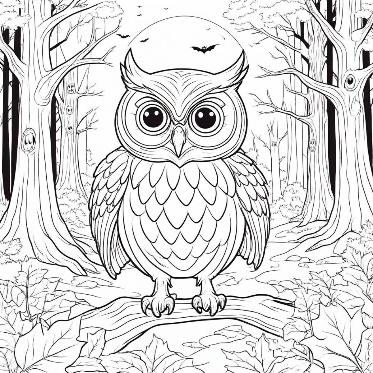 Halloween Owl Spooky Coloring Fun