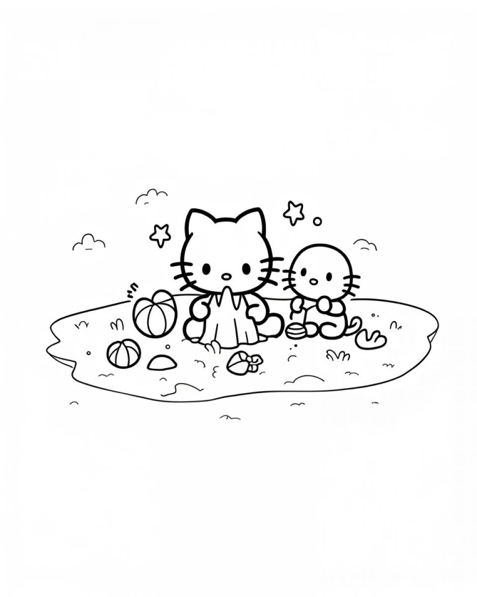 Hello Kitty and Friends at the Beach