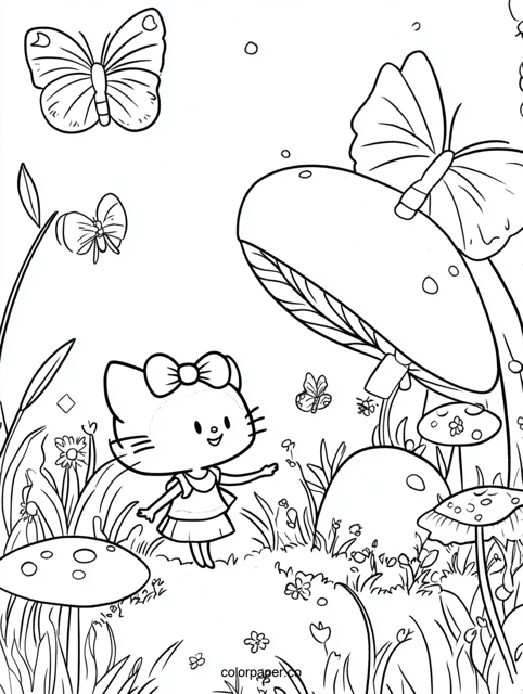 Hello Kitty in a Magical Garden