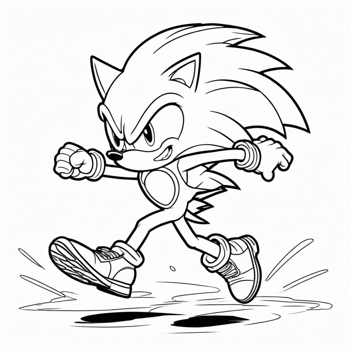 Kawaii Sonic Coloring Page