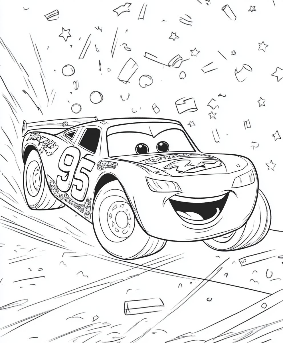 Lightning McQueen in a Victory Pose