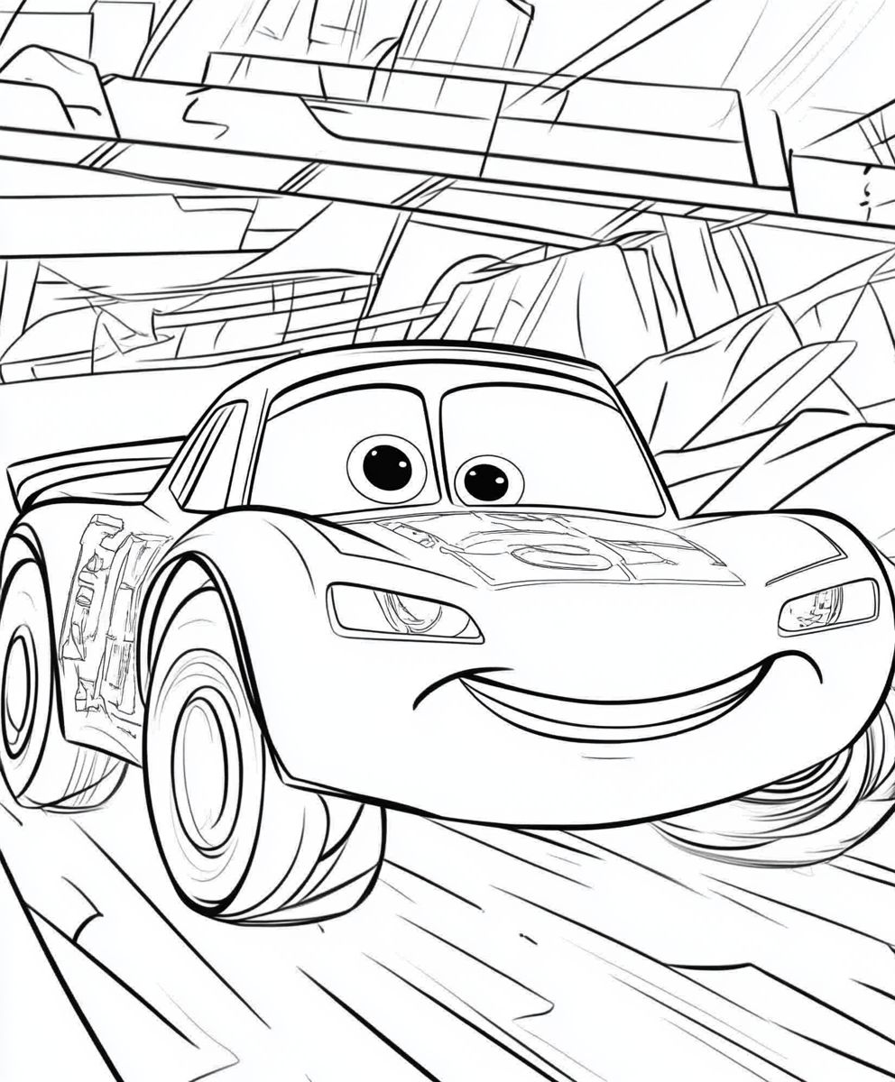 Lightning McQueen with a Big Smile