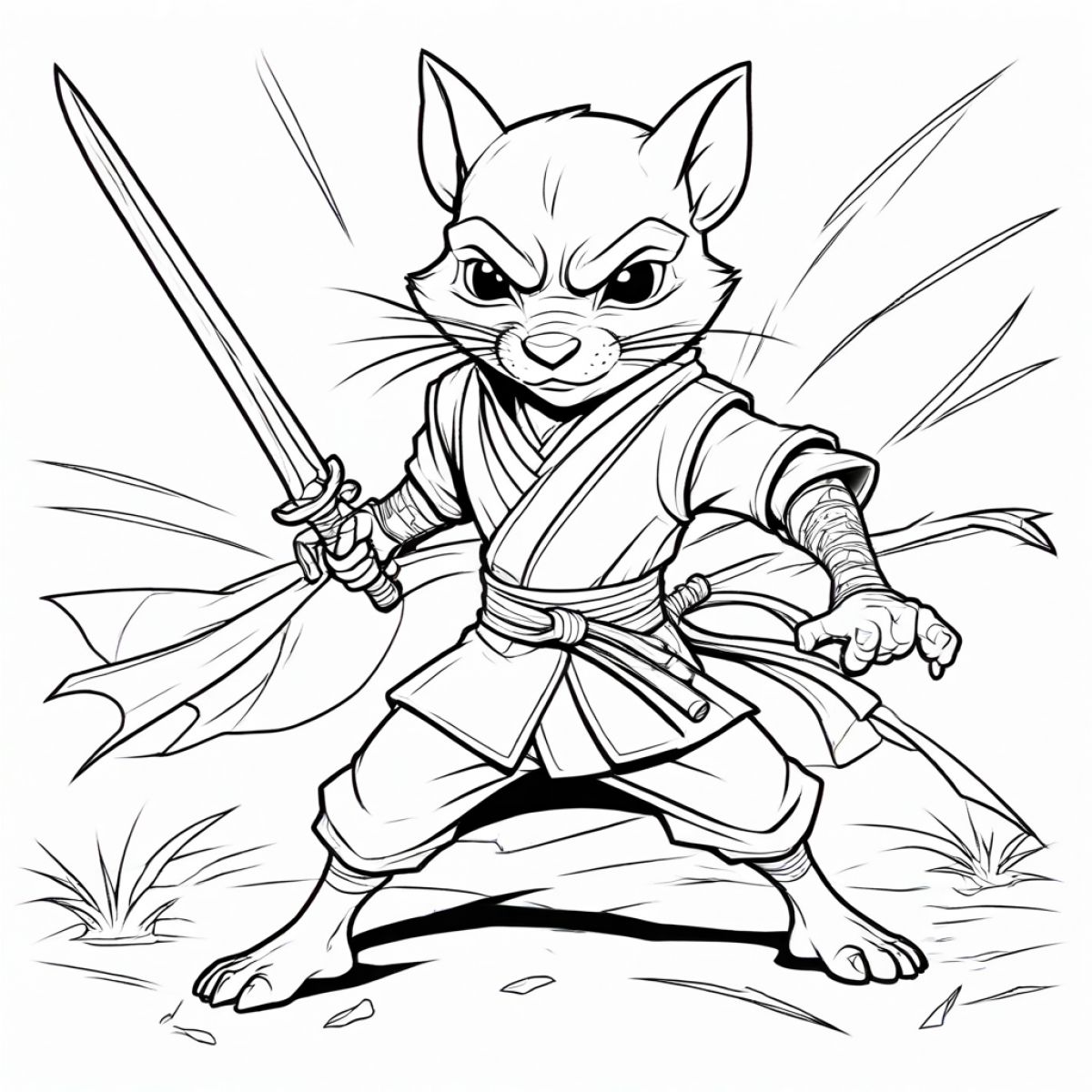 Master Splinter Battle Stance Art