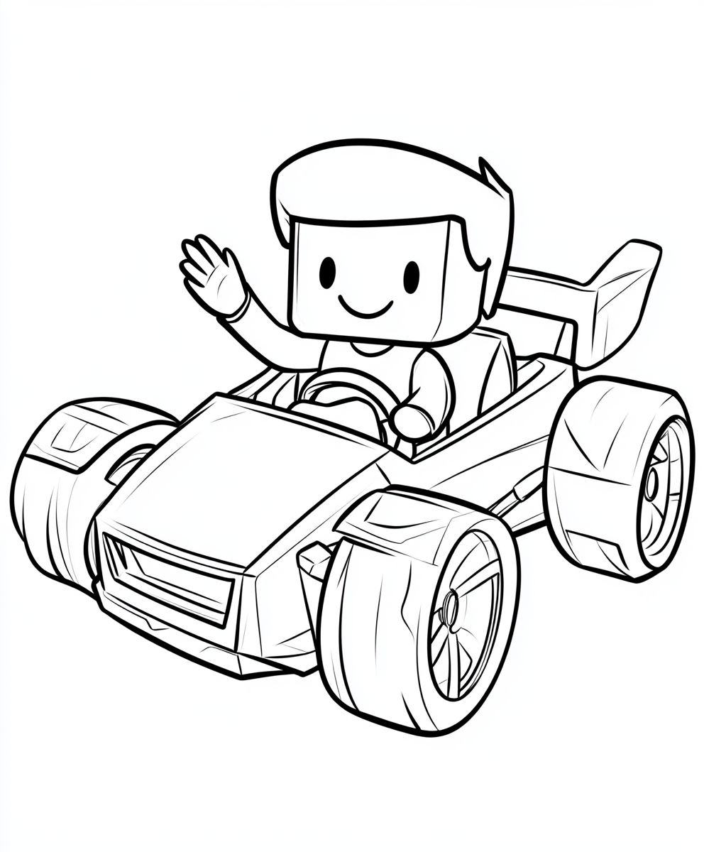 Roblox Character in a Racing Car