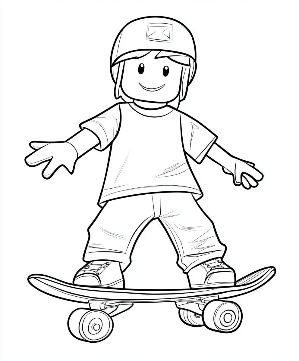 Roblox Character on a Skateboard