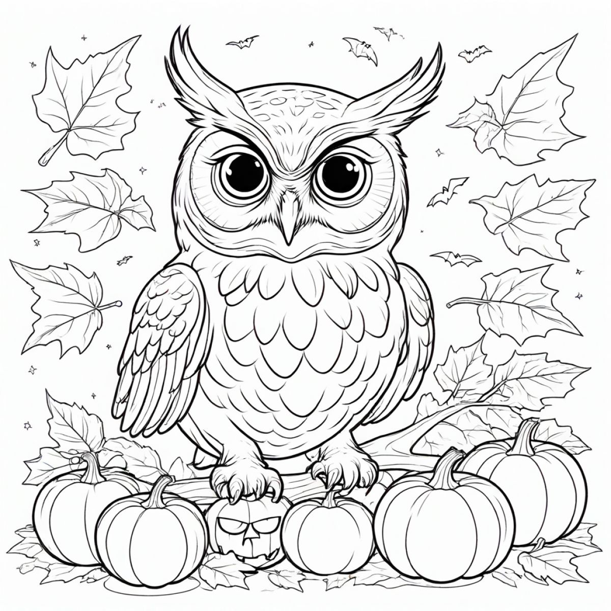 Spooky Halloween Owl Scene