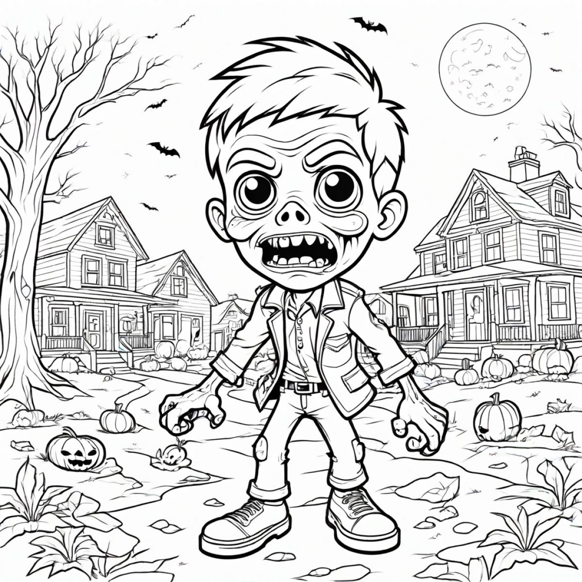 Spooky Halloween Zombie Scene